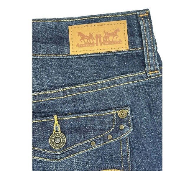 Levis 515 Womens 12S Bootcut Jeans Mid Rise Stretch‎ Dark Blue Denim Pockets - Picture 10 of 10
